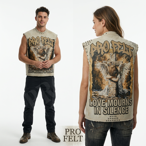 Fashionable Trendy Lightweight Stylish Sleeveless Tank Top Streetwear Punk Rock <b>Studded</b> Shoulder Summer Casual OEM ODM T <b>Shirts</b> - Product Image 2