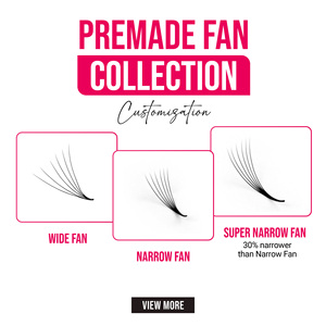 Charmlash Fournitures pour cils en gros : Éventails préfabriqués étroits, fournitures de cils personnalisées, marque privée, méga volume, base pointue - Product Image 2