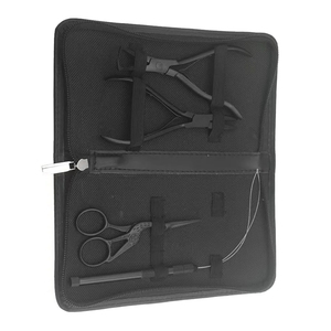 Kit Profesional de 4 Piezas de Color Negro para Extensiones de Cabello, Alicates para Remover Anillos y Cuentas de Extensiones de Cabello con Estuche de Cuero - Product Image 2