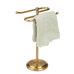 Porte-serviettes rustique en métal avec finition en forme d'oiseau et base ronde pour rangement de salle de bain, design à un seul niveau fait main, porte-serviettes artisanal - Product Image 4