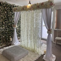 Guirlande de fleurs artificielles de jasmin indien, faite à la main, pour décoration de mariage musulman, événements, fêtes, Nikah, décoration de scène, guirlandes festives pour la maison