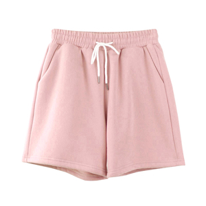 2026 Summer Collection Casual Sports Solid Mid Waist Drawstring Waffle Knitted Breathable Loose Drawstring Sweatpants <b>Shorts</b> - Product Image 1