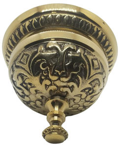 Royal Antique <b>Brass</b> <b>Bell</b> Hand Press Ornamental Dome Table <b>Bell</b> Embossed Vintage Reception for Hotel Restaurant Counter Office - Product Image 4