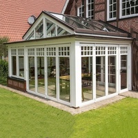 Rumah Kaca Musim Panas untuk Taman Anti UV Rumah Kaca Mewah dengan Ruang Kaca Sunroom Rumah Kaca