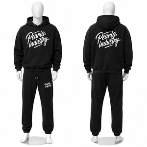 Sudadera con Capucha Negra Personalizada con Logotipo, Bolsillo Frontal, Tejido Holgado de Invierno, 370g, Resistente al Viento, Estilo Urbano para Hombre - Product Image 2
