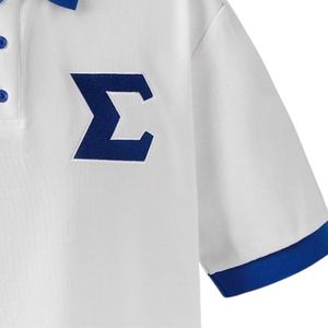 Phi Beta Sigma <b>White</b> Premium <b>Polo</b> Shirt for Men Comfortable Fit High Quality Greek Fraternity Apparel Casual Wear - Product Image 5