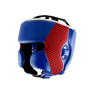 Protector de Cabeza para Boxeo, de Cuero PU, Transpirable, Resistente a Impactos, Unisex, para Adultos, Protección Deportiva para la Cabeza, Azul y Rojo con Malla - Product Image 2