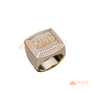 <b>Mens</b> Gold Tone Moissanite Diamond Square <b>Ring</b> Hip Hop Statement Jewelry Fashion <b>Ring</b> for <b>Men</b> Modern - Product Image 5
