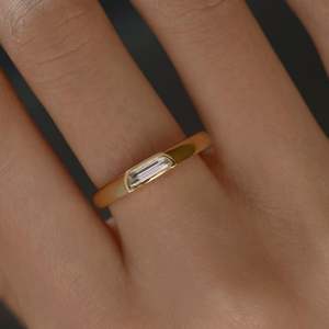 Women's 14k Gold Emerald Cut Diamond Engagement Ring prong Setting floral Style - Product Image 3