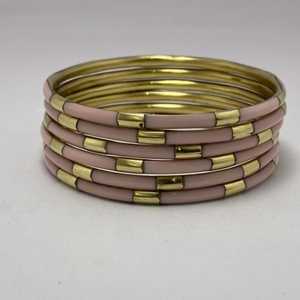 Brazaletes de Latón con Resina Chapada en Oro Hechos a Mano para Mujer, Coloridos, Étnicos, Indios, de Boda, Modernos, Certificados por IGI, Forjados a Mano, Moda Global - Product Image 5