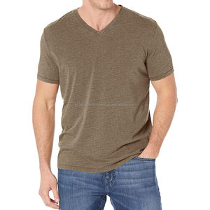 Camisetas de Hombre de Alta Calidad 100% Algodón, Cuello en V Personalizado con Mangas Cortas, Estilo Hip Hop, Múltiples Colores, Camiseta Ajustada para Hombre - Product Image 1