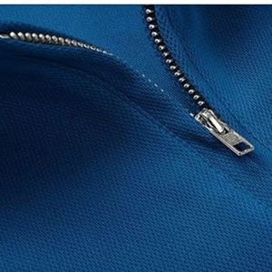 Men's <b>ROYAL</b> <b>blue</b> Quarter Zip Tipped Collar <b>Polo</b> Slit Hem Short Sleeve Casual Business Golf Breathable <b>Polo</b> T-<b>Shirt</b> - Product Image 3