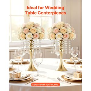 20 Pezzi Vasi per Fiori da Matrimonio con Finitura Elettroplaccata, Facile Installazione, Altezza 13,4 Pollici, Centrotavola e Decorazioni per Banchetti in Cristallo - Product Image 2