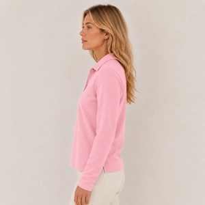 Camiseta Polo de Algodón para Mujer, Manga Larga, Ropa Casual de Golf, Logotipo Personalizado, OEM, ODM, Marca Privada, Fabricante Mayorista - Product Image 3