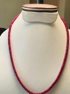 Natural <b>Ruby</b> Bead <b>Necklace</b> Non Heated Non Treated 138.63 CTS 5.0-5.3 MM 18.5 Inch Premium Quality Gemstone Jewelry Piece IGI - Product Image 1