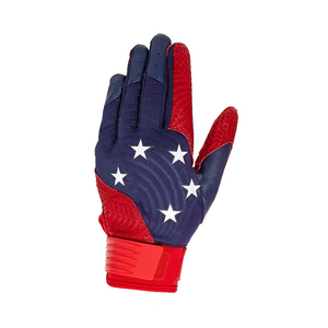 New Design Customizable Professional Lightweight Genuine Leather Baseball Batting Gloves with Digital Palm <b>Hook</b> & Loop Closure - Product Image 2