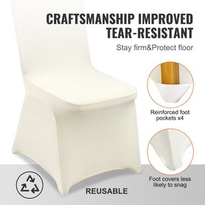 Housses de chaise universelles en spandex extensible, lavables, protectrices pour mariages, fêtes, housses amovibles pour chaises pliantes - Product Image 5