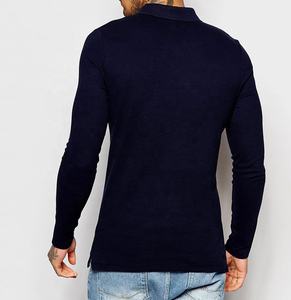 Jersey de punto súper elástico para hombre Super Slim Fit manga larga sólido Formal para Polo con tapeta de botón al por mayor - Product Image 5