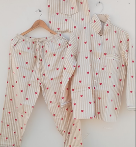 Night Suit With Bag L/XL Cotton Printed Soft Women's <b>Aesthetic</b> Shirt Pajama Soft Summer/Winter Swimwear 100% Cotton Pajama Set - Product Image 1
