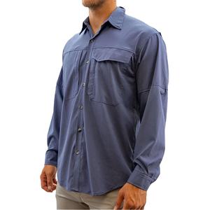 Chemise de pêche UPF 50 + pour hommes Chemises de pêche en polyester à séchage rapide en tissu léger pour l'extérieur - Product Image 3
