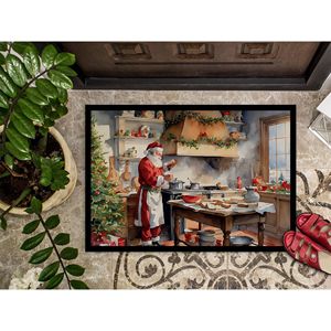 Paillasson sur le thème des biscuits du Père Noël Paillasson antidérapant lavable à poils bas 18H X 27W pour une utilisation intérieure et extérieure Nouvelle arrivée - Product Image 3