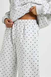 <b>Women</b>’s Ash Gray Polka Dot Wide Leg Sweatpants Casual Loose Fit High Waist <b>Lounge</b> <b>Trousers</b> Pajama Pants Wholesale Clothing - Product Image 4