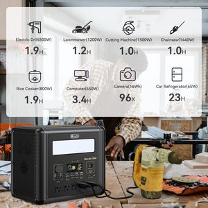 Stazione di Alimentazione Portatile con Batteria LiFePO4 da 2000W e 1536Wh, Ricarica Rapida AC 4000W, Ricarica Completa in 1.5H, Torcia LED - Product Image 2