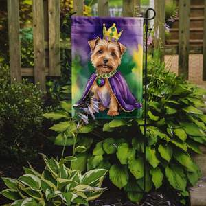 Norfolk Terrier King Mardi Gras ธงตกแต่งสวนหลากสีสำหรับตกแต่งกล่องจดหมายและแบนเนอร์ชานบ้านสำหรับงานศิลปะสนามหญ้าและสนามหญ้าสำหรับเตียงดอกไม้ - Product Image 2