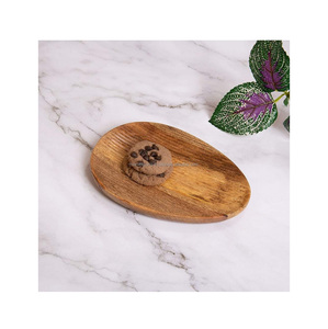 Plato de madera moderno minimalista, bandeja de servicio decorativa redonda o cuadrada para sala de estar, oficina o dormitorio - Product Image 1