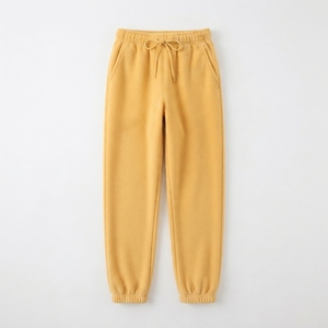 Pantalones Deportivos de Felpa 100% Algodón, Cintura Alta, Transpirables, con Logotipo Personalizado, para Unisex, Amarillos, Manga Larga, Invierno - Product Image 5
