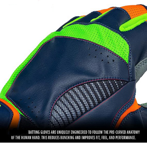 Gants de frappe de baseball en cuir Cabretta à manchette courte de qualité supérieure, logo personnalisé OEM, vente directe d'usine, équipement sportif athlétique professionnel - Product Image 2