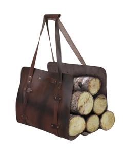 Custom Genuine Leather Wood <b>Carrier</b> Heavy Duty Firewood Tote <b>Bag</b> Handcrafted Leather Outdoor Camping Log Tote LWC-0078 - Product Image 4