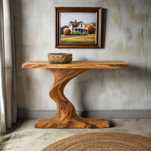 Table en bois massif naturel faite à la main Table console vintage Dessus de table de ferme fabriqué à partir du Vietnam - Product Image 1