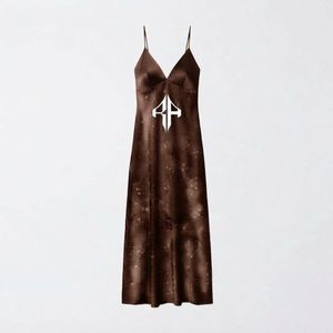 New Design <b>Maxi</b> <b>Dress</b> Spaghetti <b>Strap</b> Heat Transfer Printing Cross Back Solid Color 100% Polyester Straight Hem for Women's - Product Image 2