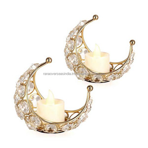 <b>Top</b> Quality Premium Moon Crystal Tealight & Votive Candle Holders Perfect Wedding & <b>Party</b> Table Centerpieces in Various Finished - Product Image 2