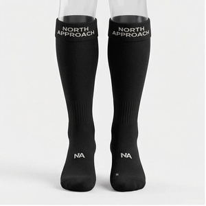 North Approach <b>Knee</b> <b>High</b> <b>Socks</b> Black Breathable Cycling <b>Socks</b> for Adults Autumn Season - Product Image 1