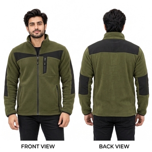 High Collar Side Pockets Elastic Cuffs Men Puller <b>Fleece</b> <b>Zipper</b> Jacket Made With Soft Polar <b>Fleece</b> Fabric Full Front <b>Zipper</b> - Product Image 6