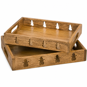 Plateau rectangulaire en bois RISING INTERNATIONAL RI26-DCT1, style contemporain, résistant à la chaleur, compatible micro-ondes, fait main, pour la présentation des aliments. - Product Image 4