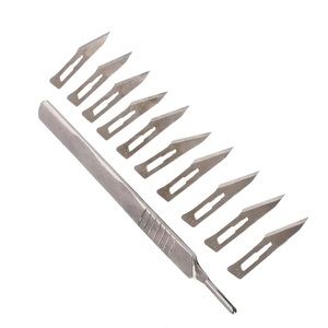Vente chaude REEAX Enterprises Poignées De Scalpel En Acier Inoxydable 10pcs Argent Couleur Unie Antidérapant Instruments Chirurgicaux Base - Product Image 2