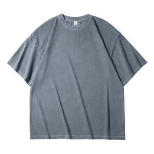 T-shirts décontractés pour hommes en coton 100% de marque, effet délavé, coupe oversize, couleur unie, tendance, grandes tailles - Product Image 3