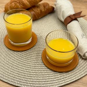 Sous-verres en cuir véritable robustes, vente en gros, sous-verres ronds hexagonaux vierges pour tasses, cadeaux d'entreprise LC-0064 - Product Image 1