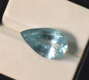 Pierre précieuse naturelle bleu aigue-marine coupe poire pierre précieuse en vrac pour bijoux bague du Brésil pierre précieuse coupe poire à facettes - Product Image 2