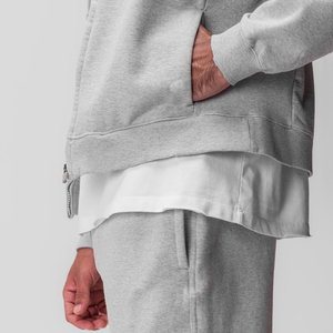 Sudaderas con Capucha Extra Grandes en Gris Jaspeado, Transpirables, 100% Algodón, para Hombre, Tejido Grueso de 480 g/m², Unisex, con Logotipo Personalizado - Product Image 4