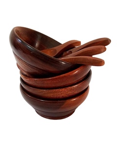 Bols et tasses à dessert vintage en bois écologique, pour la maison et les fêtes, réutilisables, bols pour la restauration rapide à prix avantageux - Product Image 1