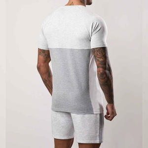 Ensemble de survêtement d'été 2 pièces en coton épais, T-shirt et short respirants, ensemble jumeau pour homme, vêtements de marque, 2 pièces - Product Image 2