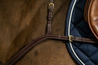 Top équestre 3 points attachement en cuir véritable concours long pont plastron équipement de selle sécurisé pour les propriétaires de chevaux