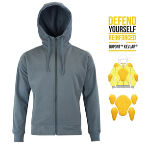 Grey for Windproof Winter <b>Plus</b> <b>Size</b> Safety Motorbike Hoodie Pullover <b>Biker</b> <b>Jacket</b> CE Level 2 Protective - Product Image 4