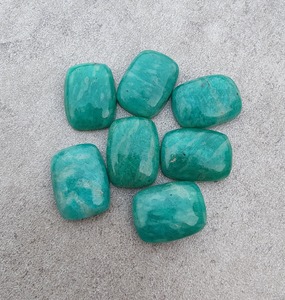 Amazonita Natural Rectangular en Forma de Cojín, Cabujón Pulido, Piedra Verde de Rajasthan para Fabricación de Joyería al por Mayor - Product Image 6