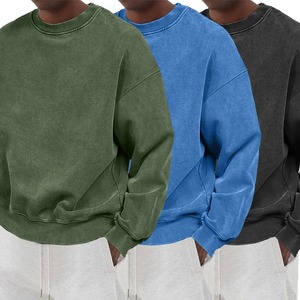 Sudaderas Sólidas para Hombre, de Algodón Lavado, Cálidas para Otoño, Estilo Casual, Cómodas, con Capucha, a la Moda, Estilo Urbano, Talla Grande - Product Image 2