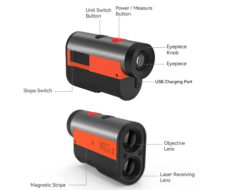 Lango GPF12 Schneller Pin-Seeking Flag Locking Vibrating Laser Golf-Reichweitenmesser